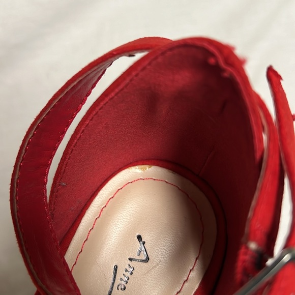 Anne Michelle, Red, Open Toe, Ankle Strap Heels, Size 10 - Picture 9 of 16